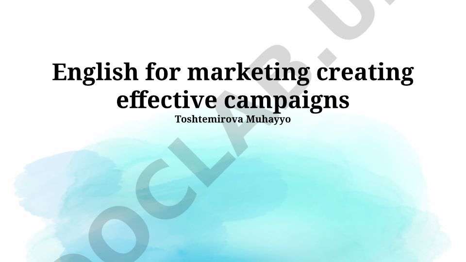 Marketing English for Effective Campaigns