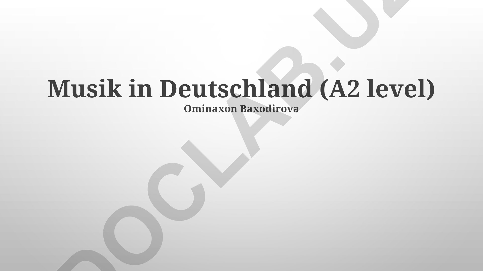 Musik in Deutschland (A2 level)