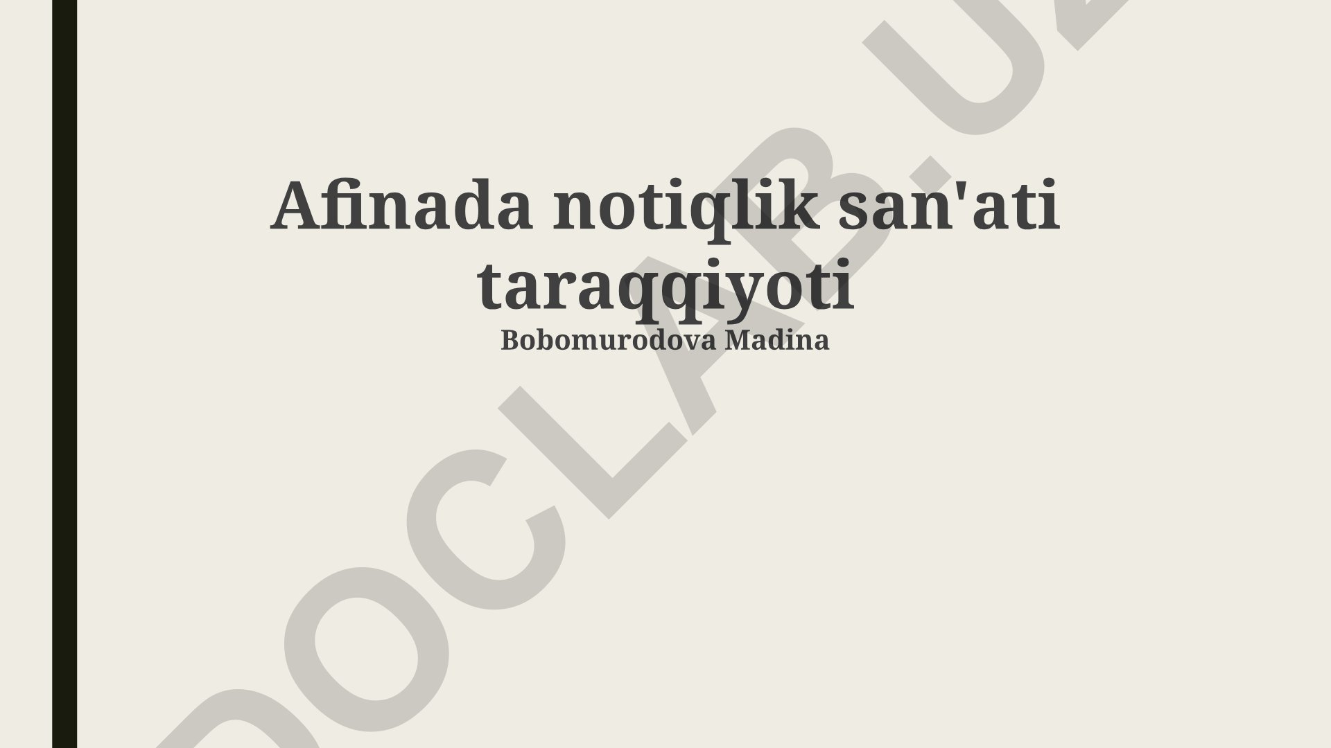 Afinada notiqlik san'ati taraqqiyoti