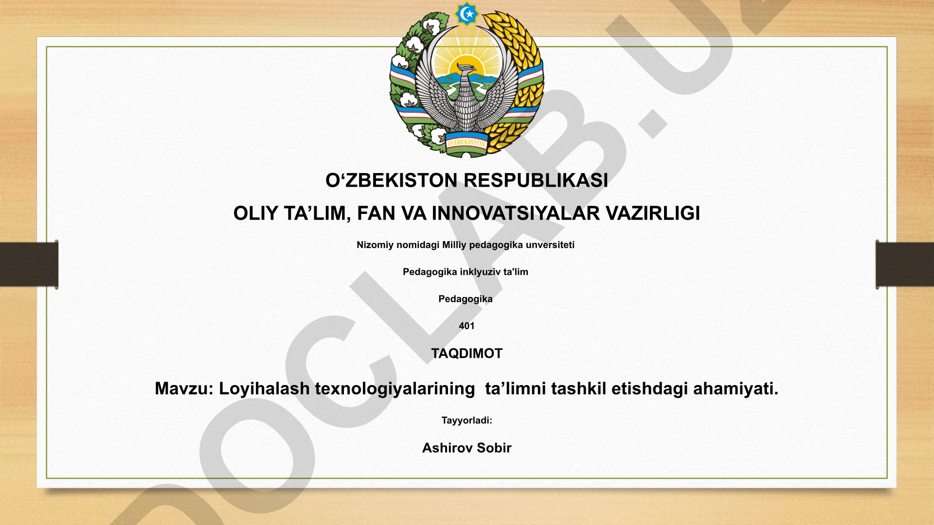 Loyihalash texnologiyalarining ta'limni tashkil etishdagi ahamiyati