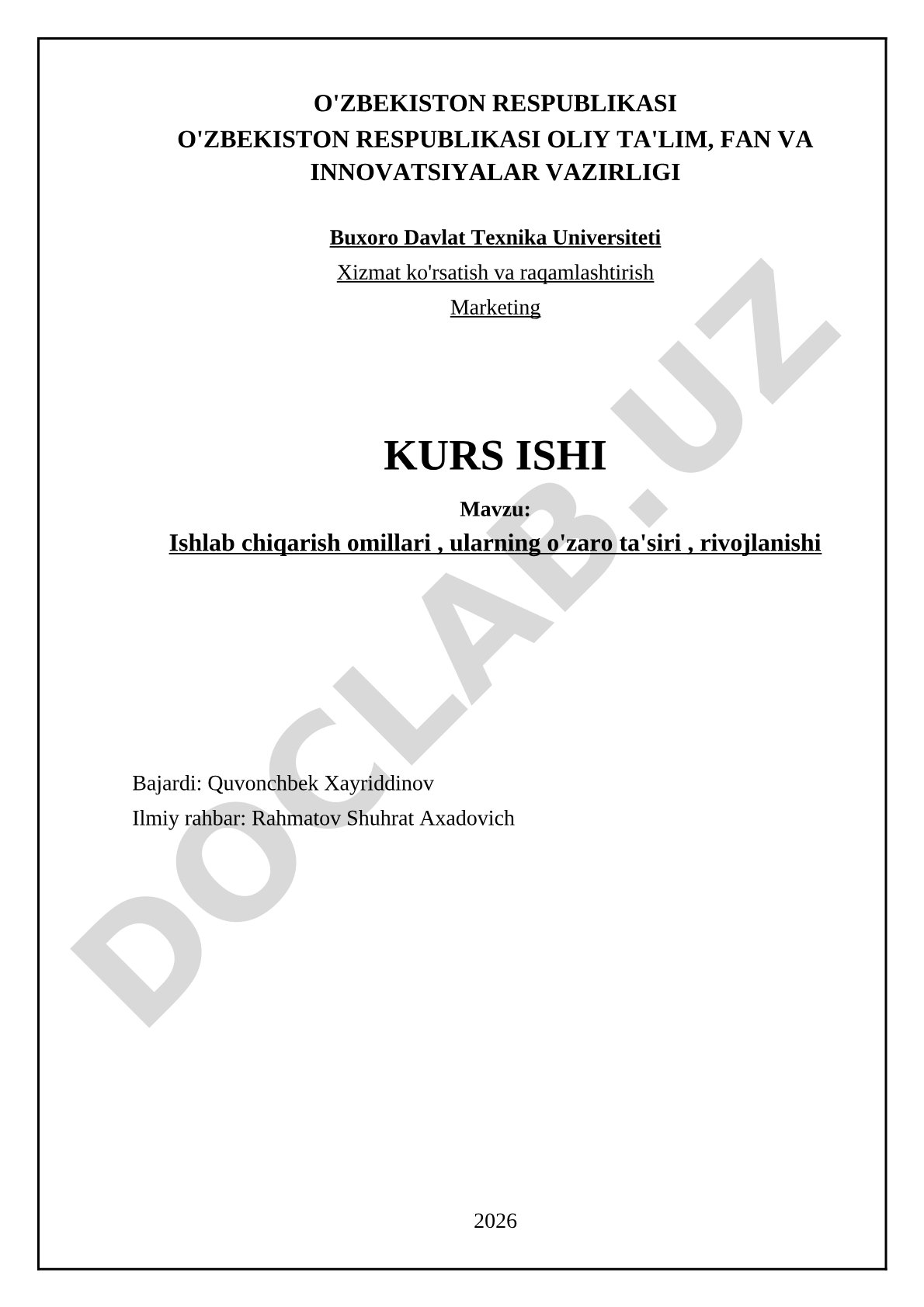 Ishlab chiqarish omillari, ularning o'zaro ta'siri, rivojlanishi