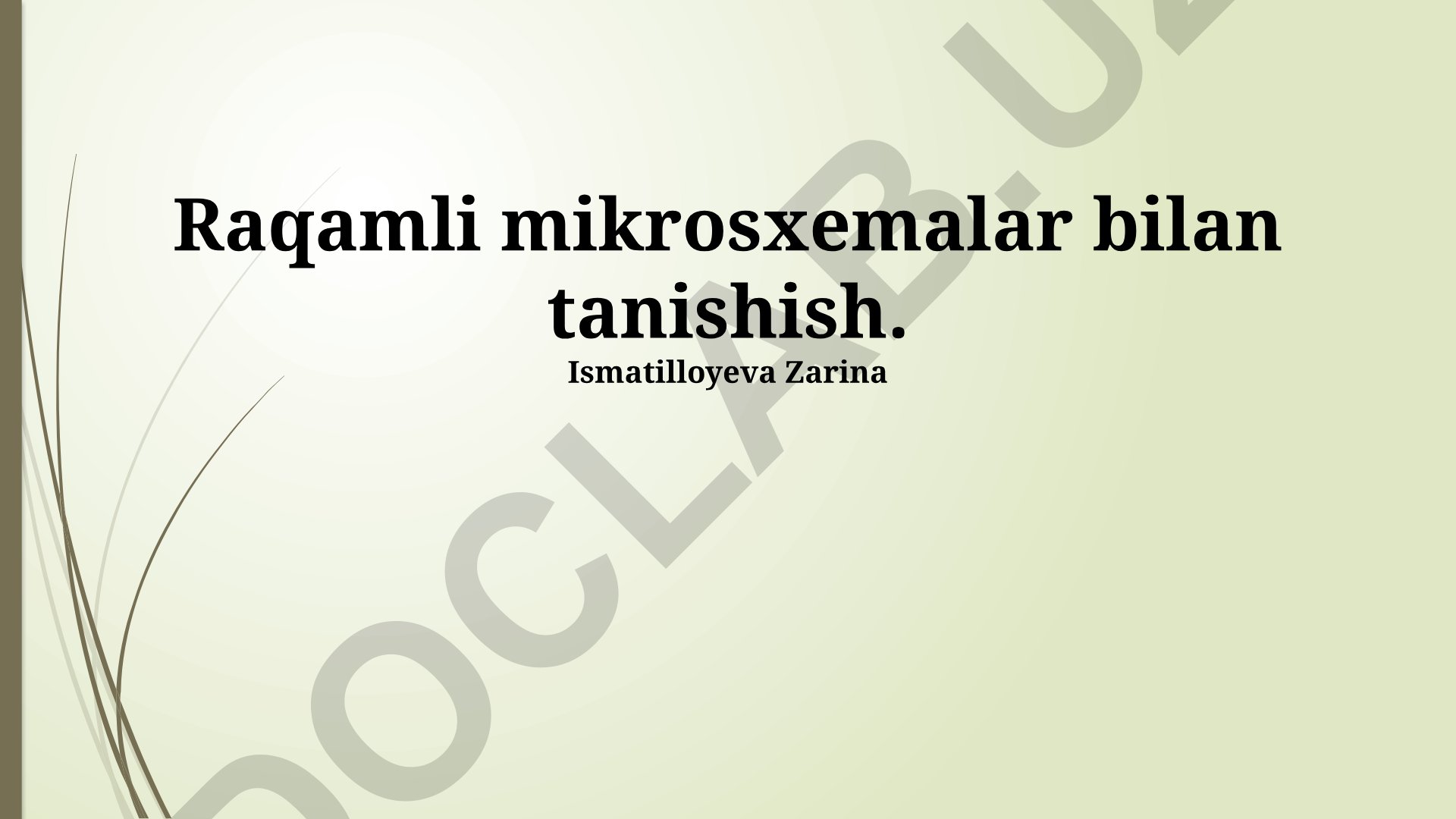 Raqamli mikrosxemalar bilan tanishish