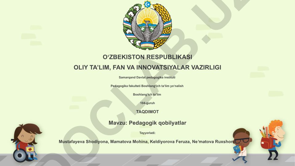 Pedagogik qobilyatlar: mohiyat, tarkib va turlari