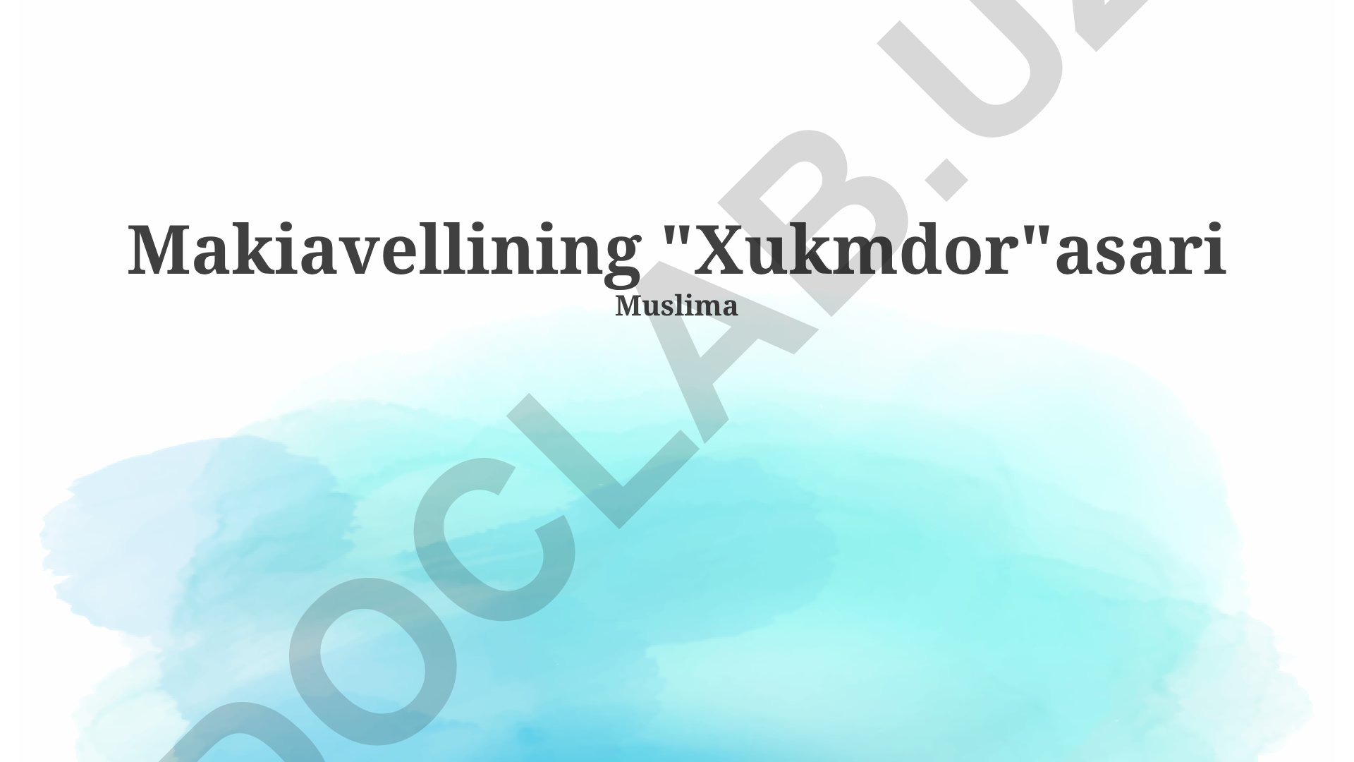 Makiavellining "Xukmdor" asari: Siyosiy falsafa va zamonaviy ahamiyati