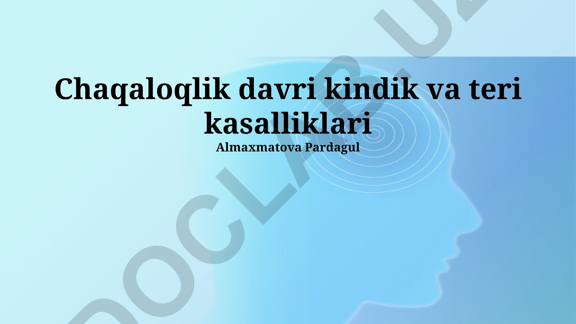 Chaqaloqlarda kindik va teri kasalliklari diagnostikasi va davolash