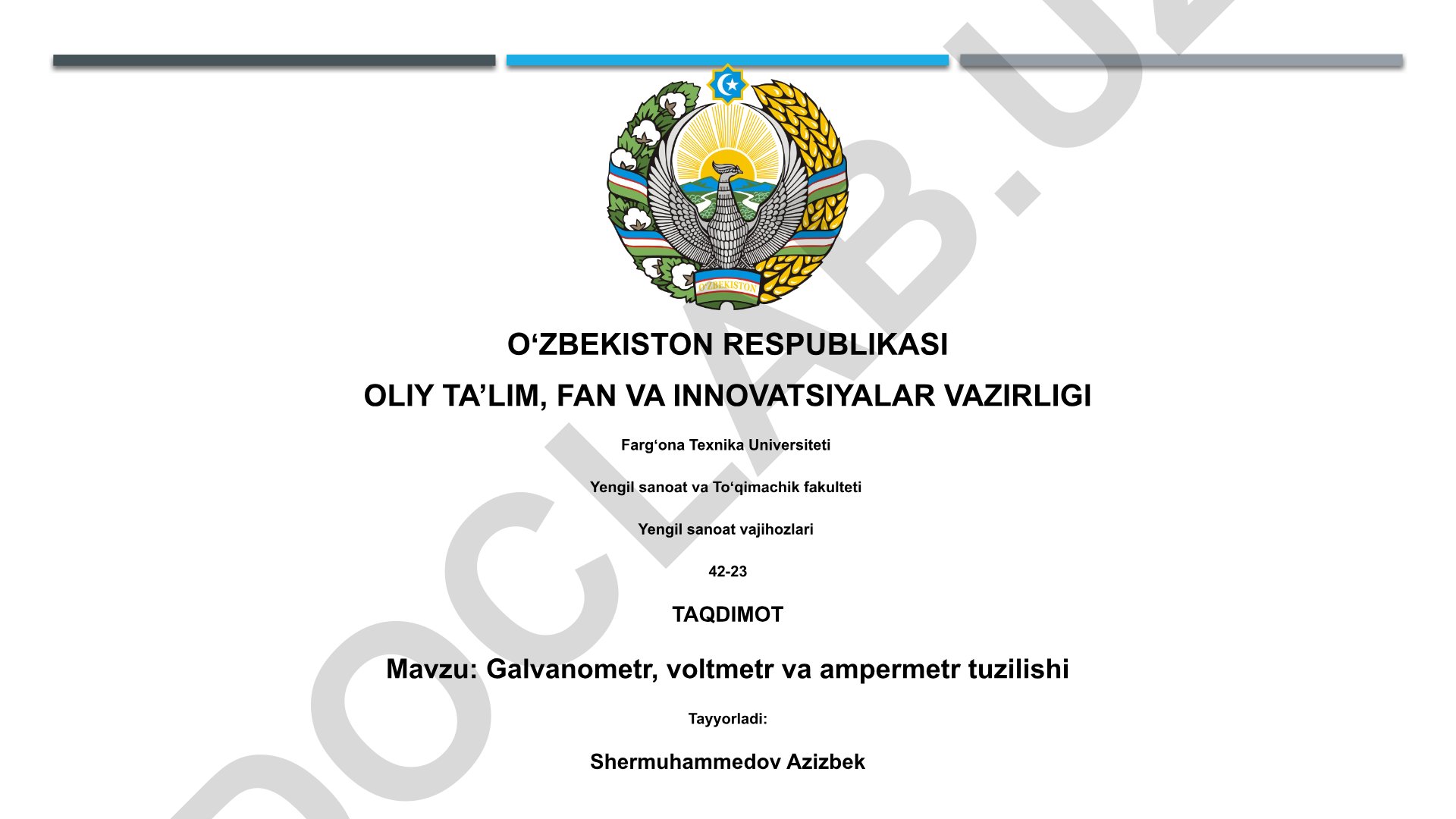 Galvanometr, voltmetr va ampermetr tuzilishi