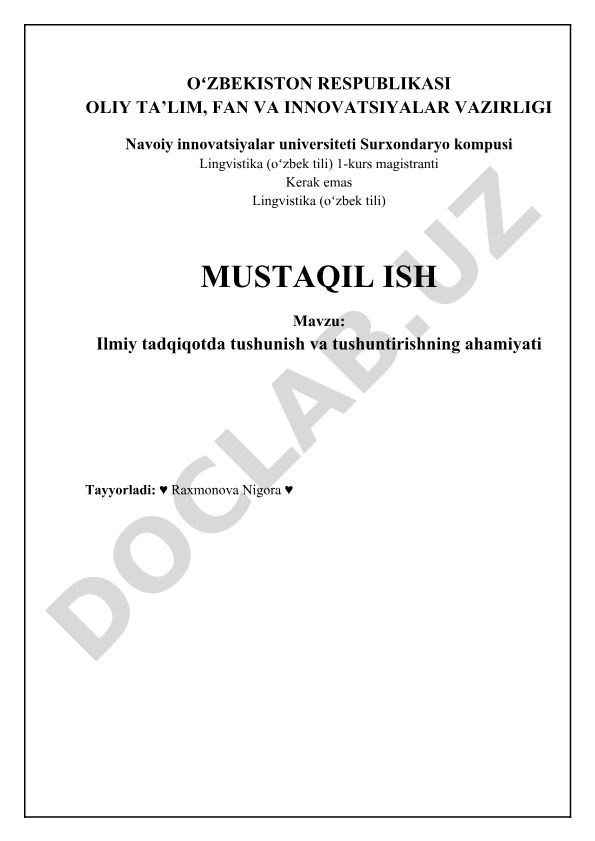 Ilmiy tadqiqotda tushunish va tushuntirishning ahamiyati