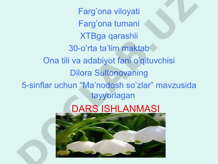 Ma’nodosh so’zlar