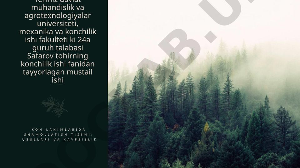 Kon lahimlarida shamollatish tizimi: usullari va xavfsizlik