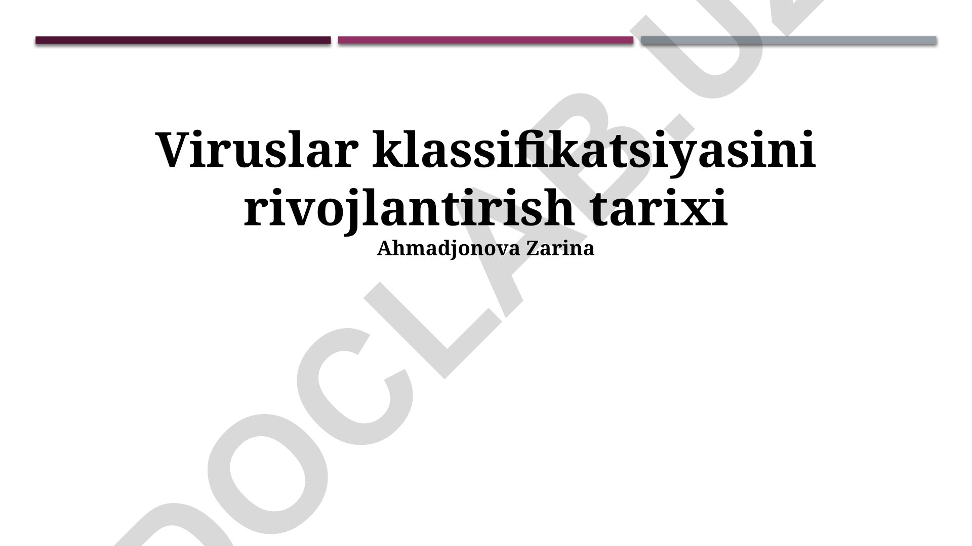 Viruslar klassifikatsiyasini rivojlantirish tarixi