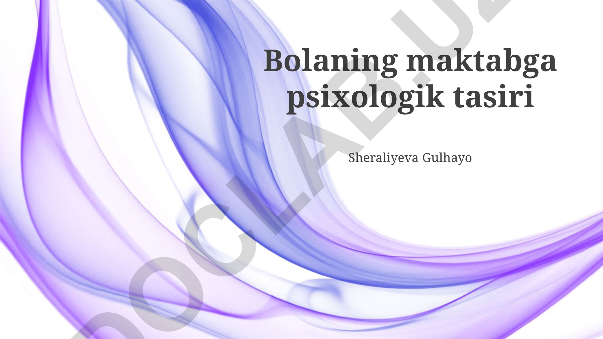 Maktab bolalarida zo'ravonlikning psixologik ta'siri va profilaktika