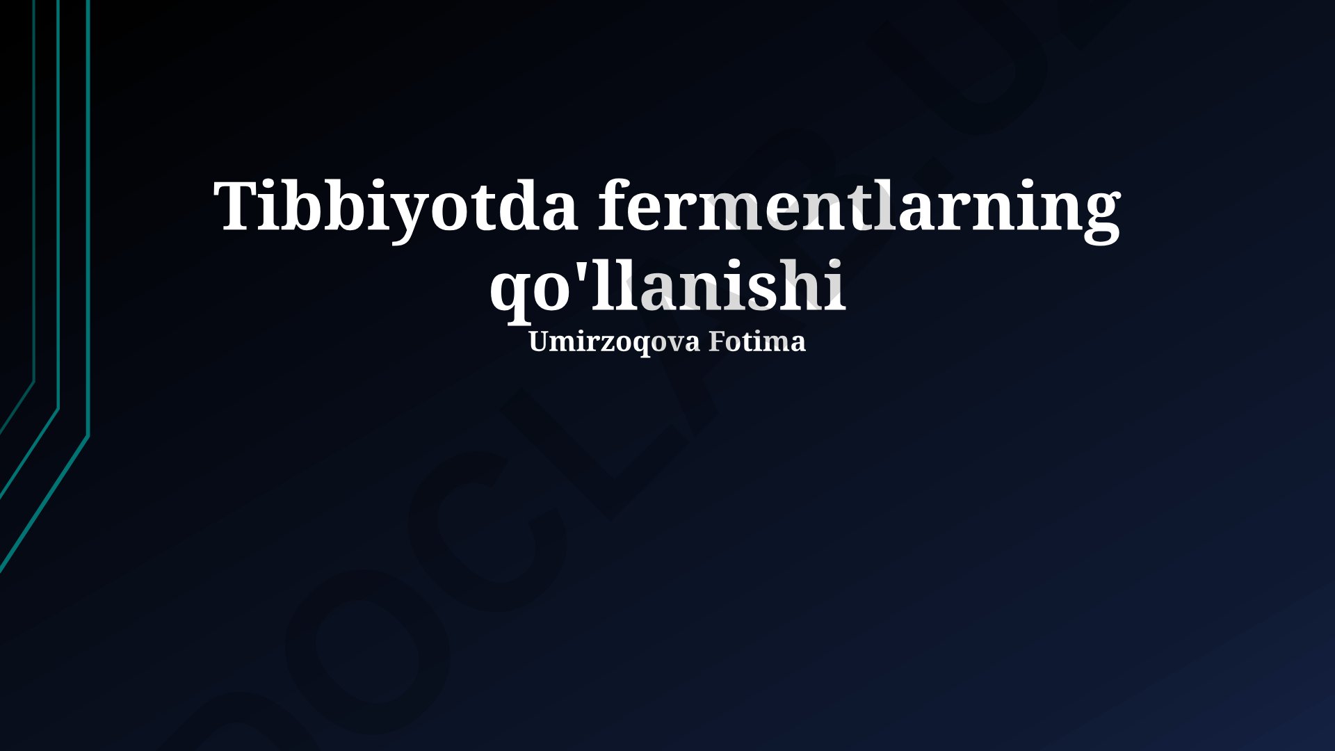 Tibbiyotda fermentlarning qo'llanishi
