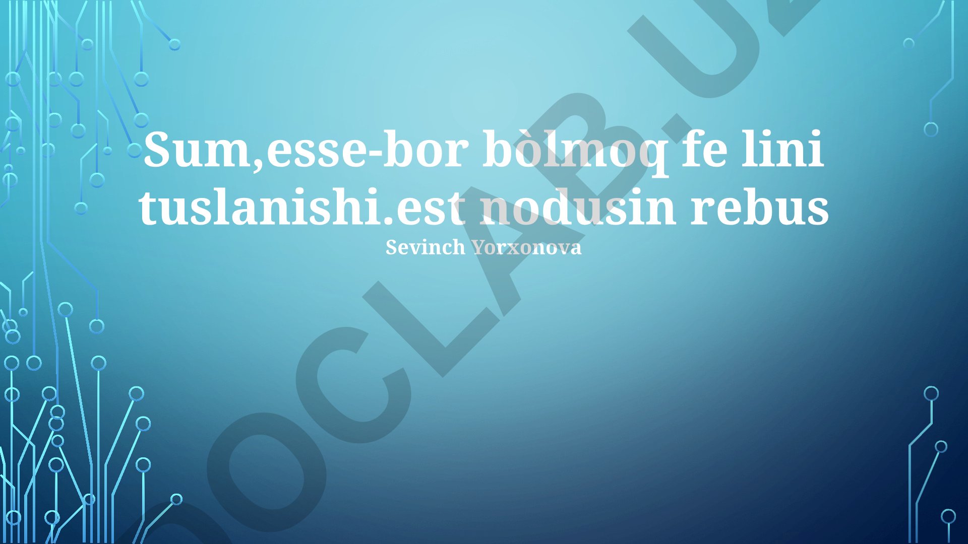Formulalar va algoritmlar asoslari