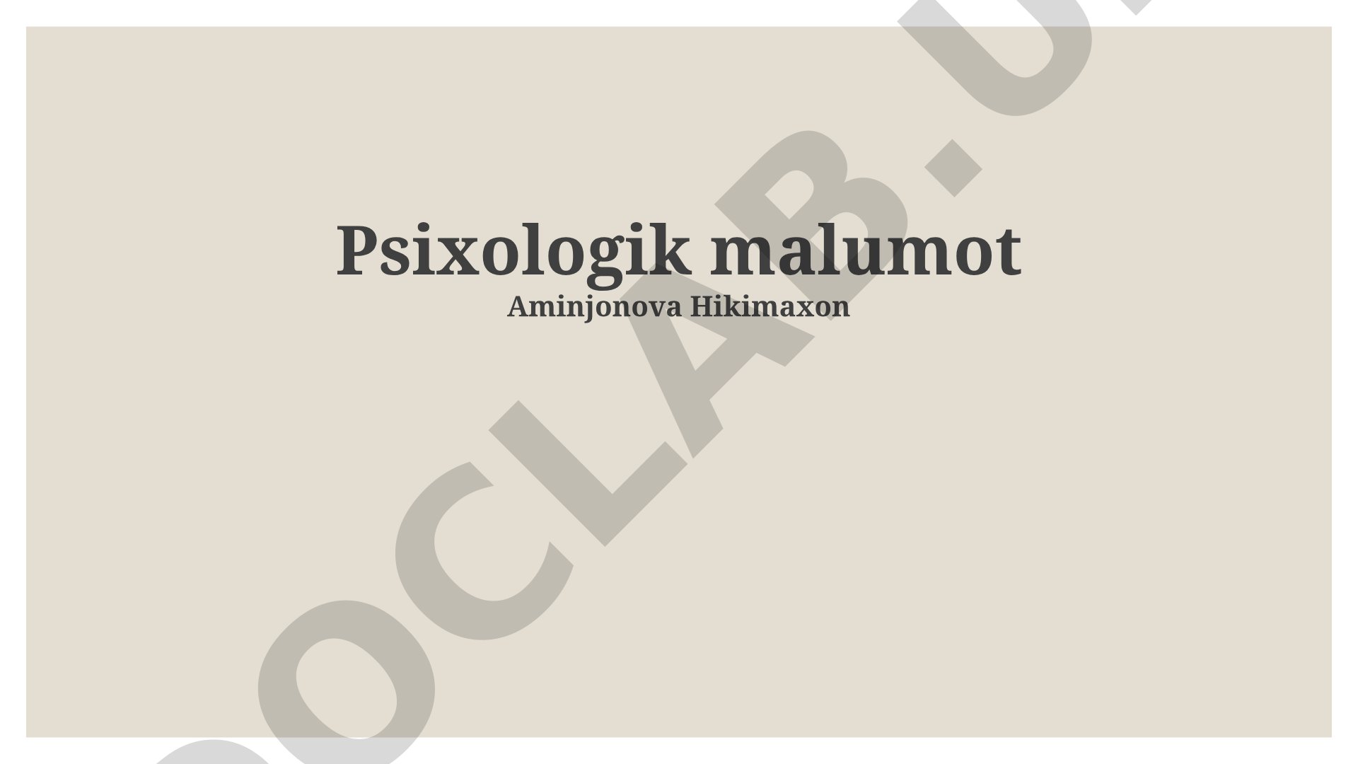 Psixologiyaning asosiy tushunchalari va nazariyalari