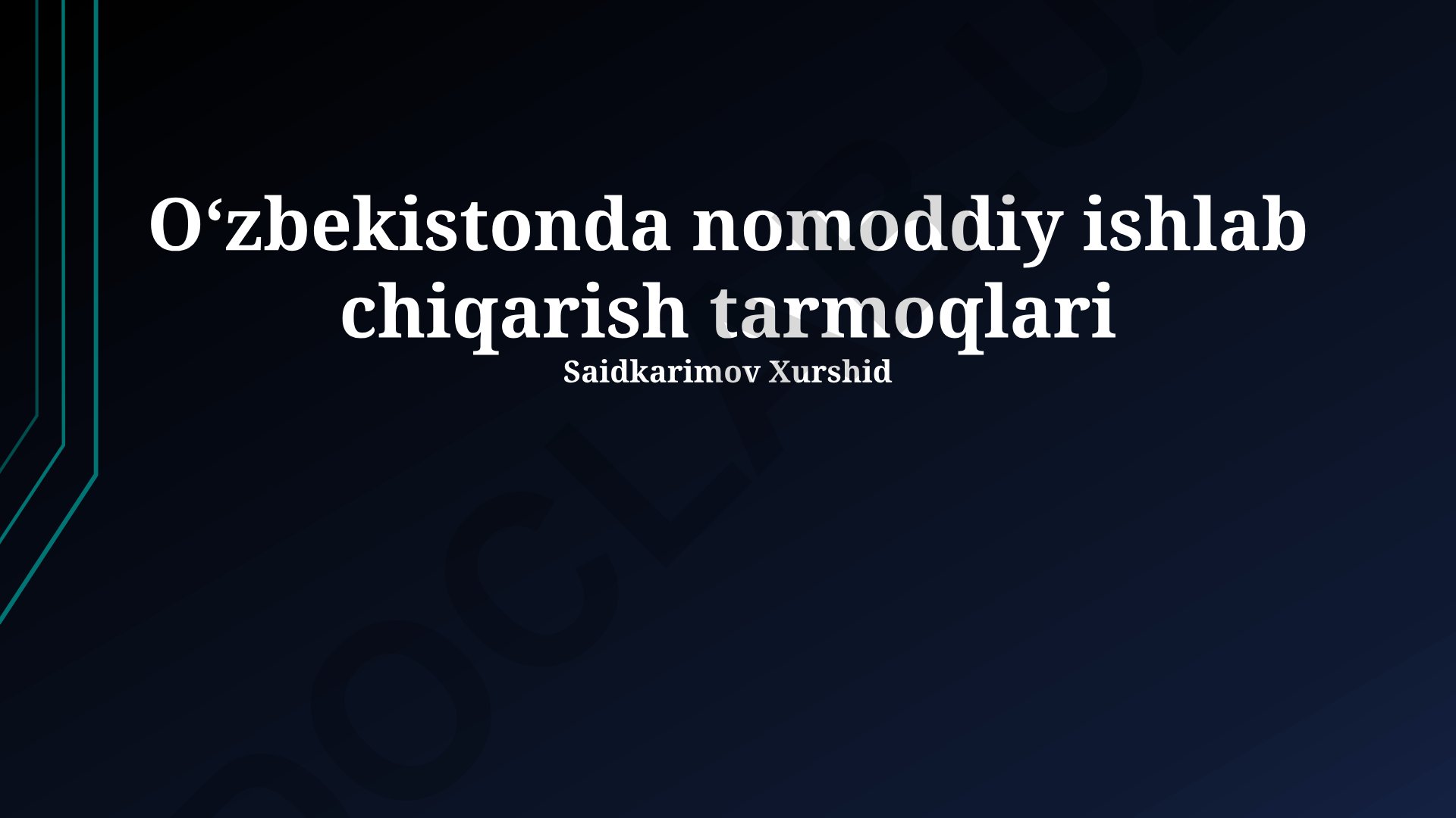 Oʻzbekistonda nomoddiy ishlab chiqarish tarmoqlari