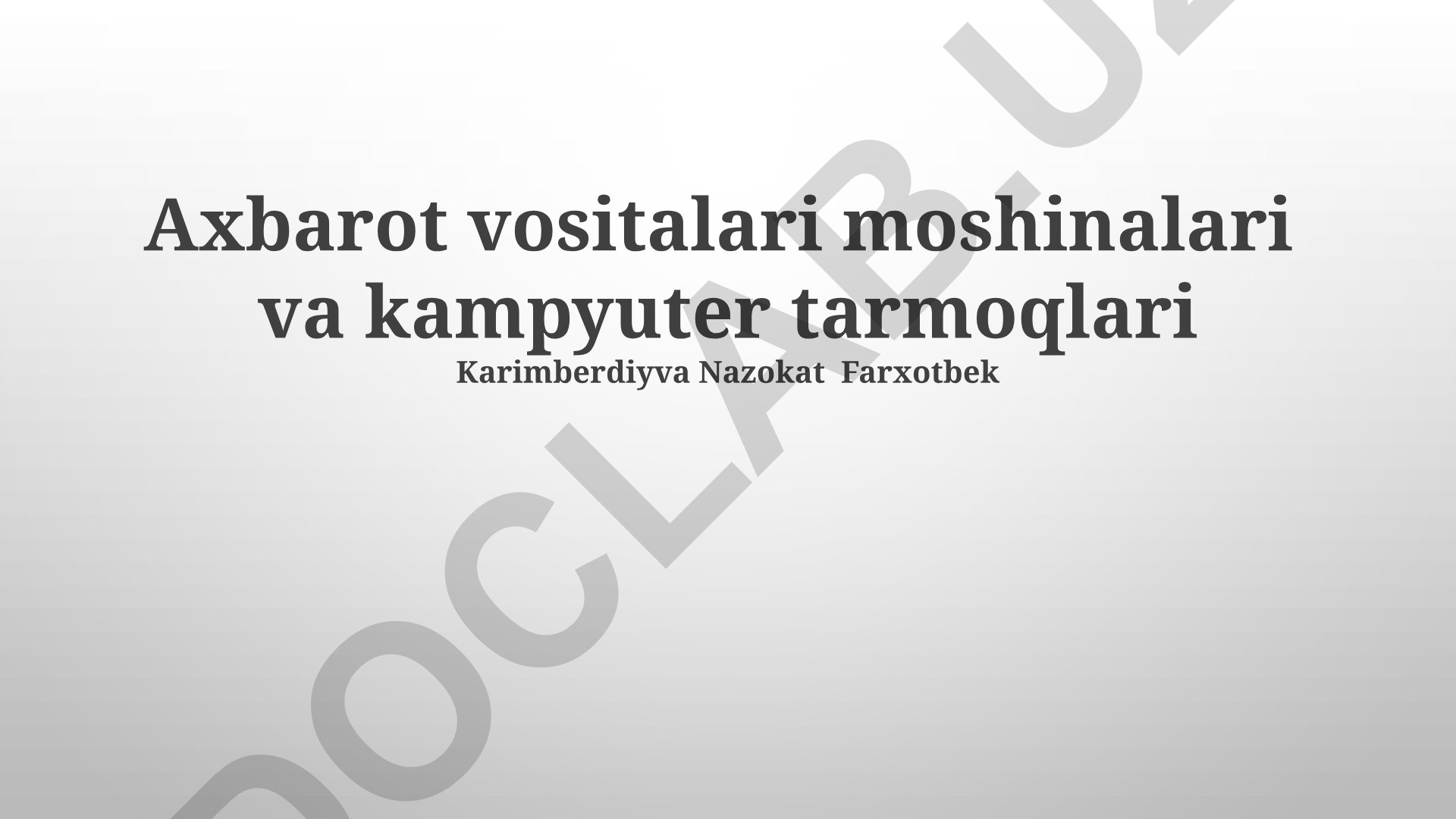 Axborot vositalari moshinalari va kompyuter tarmoqlari