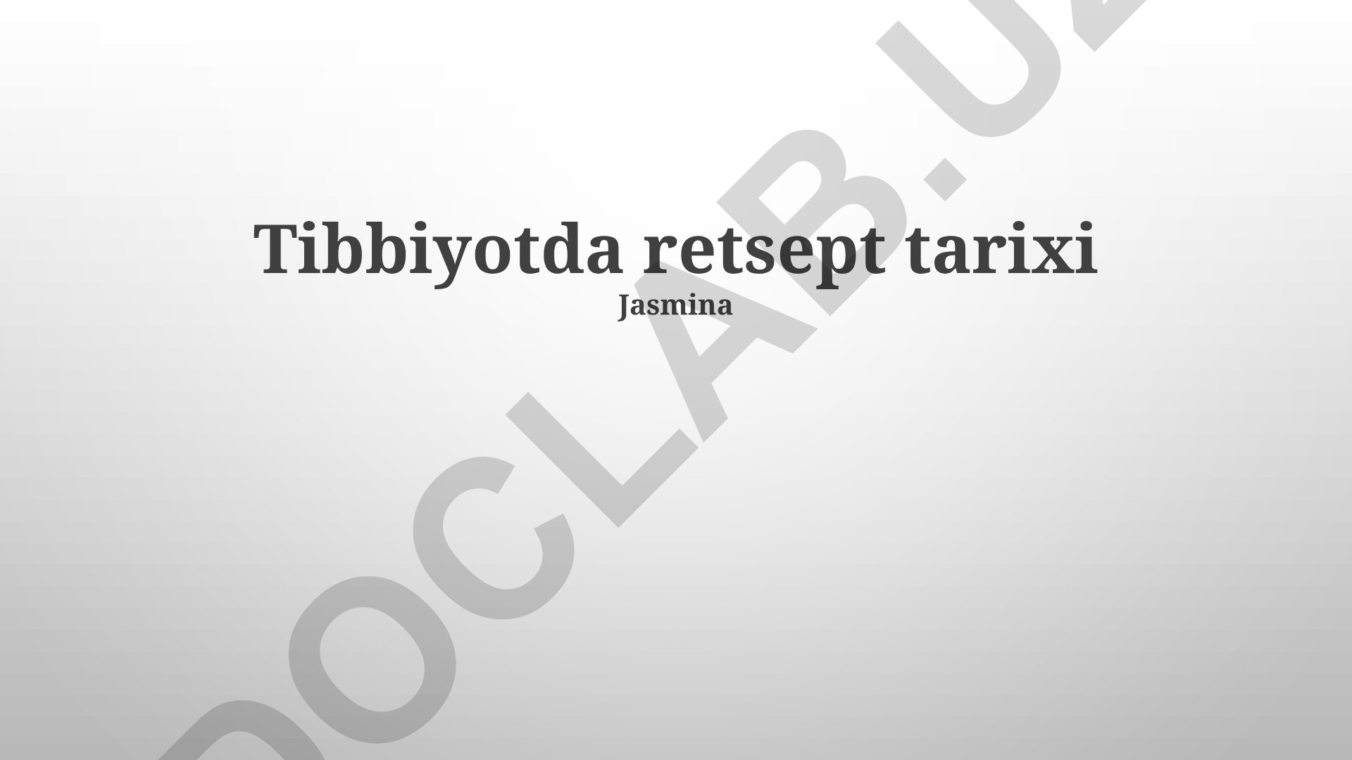 Tibbiyotda retsept tarixi