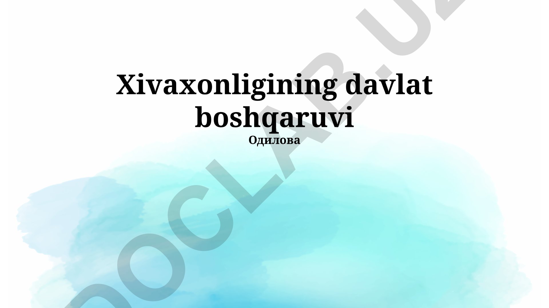 Xivaxonligining davlat boshqaruvi tamoyillari va tuzilishi