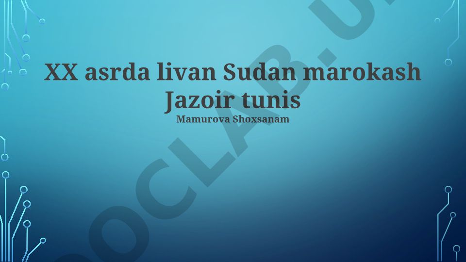 XX asrda Shimoliy Afrika mamlakatlari bilan munosabatlar va hamkorlik