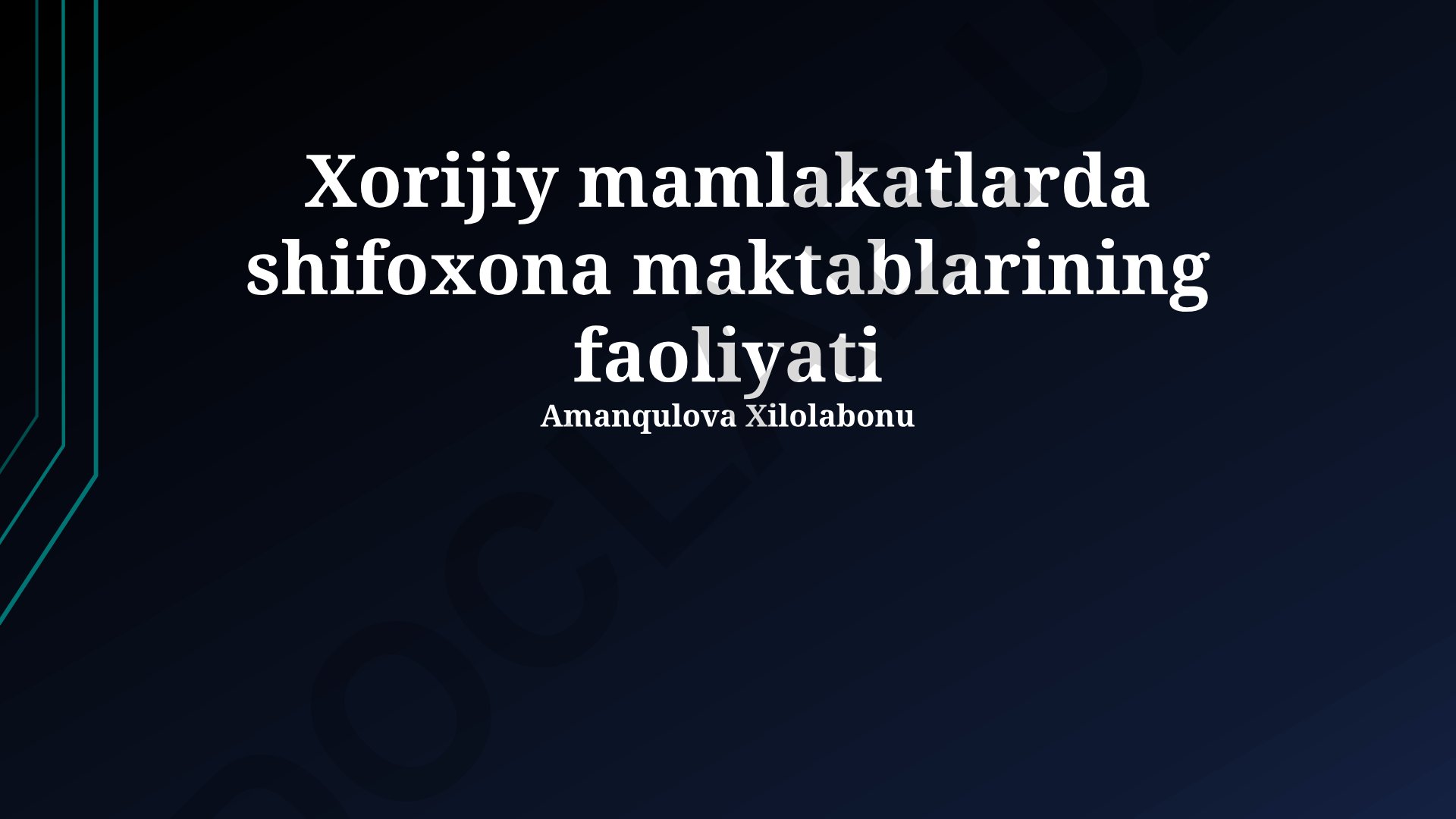 Xorijiy mamlakatlarda shifoxona maktablarining faoliyati