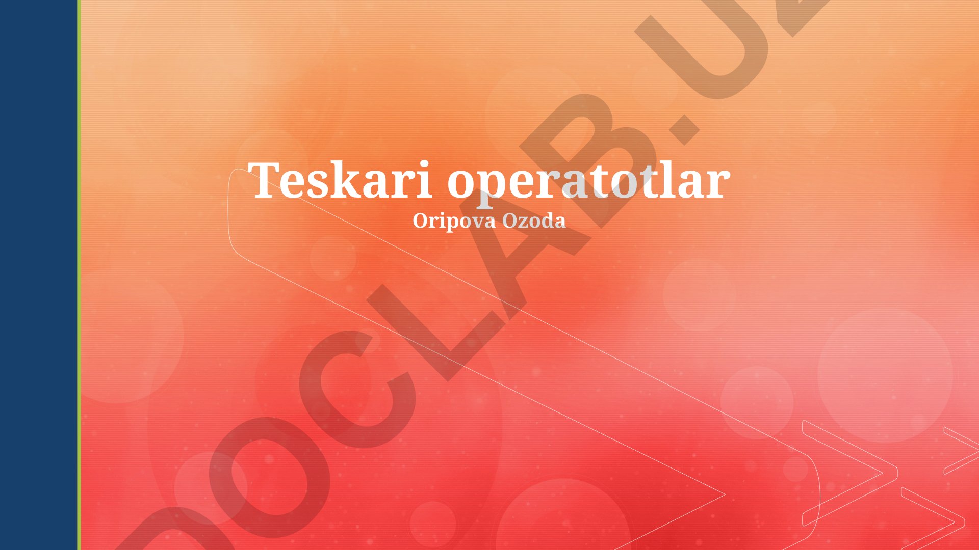 Teskari operatorlarning xossalari, qo'llanilishi va ta'rifi