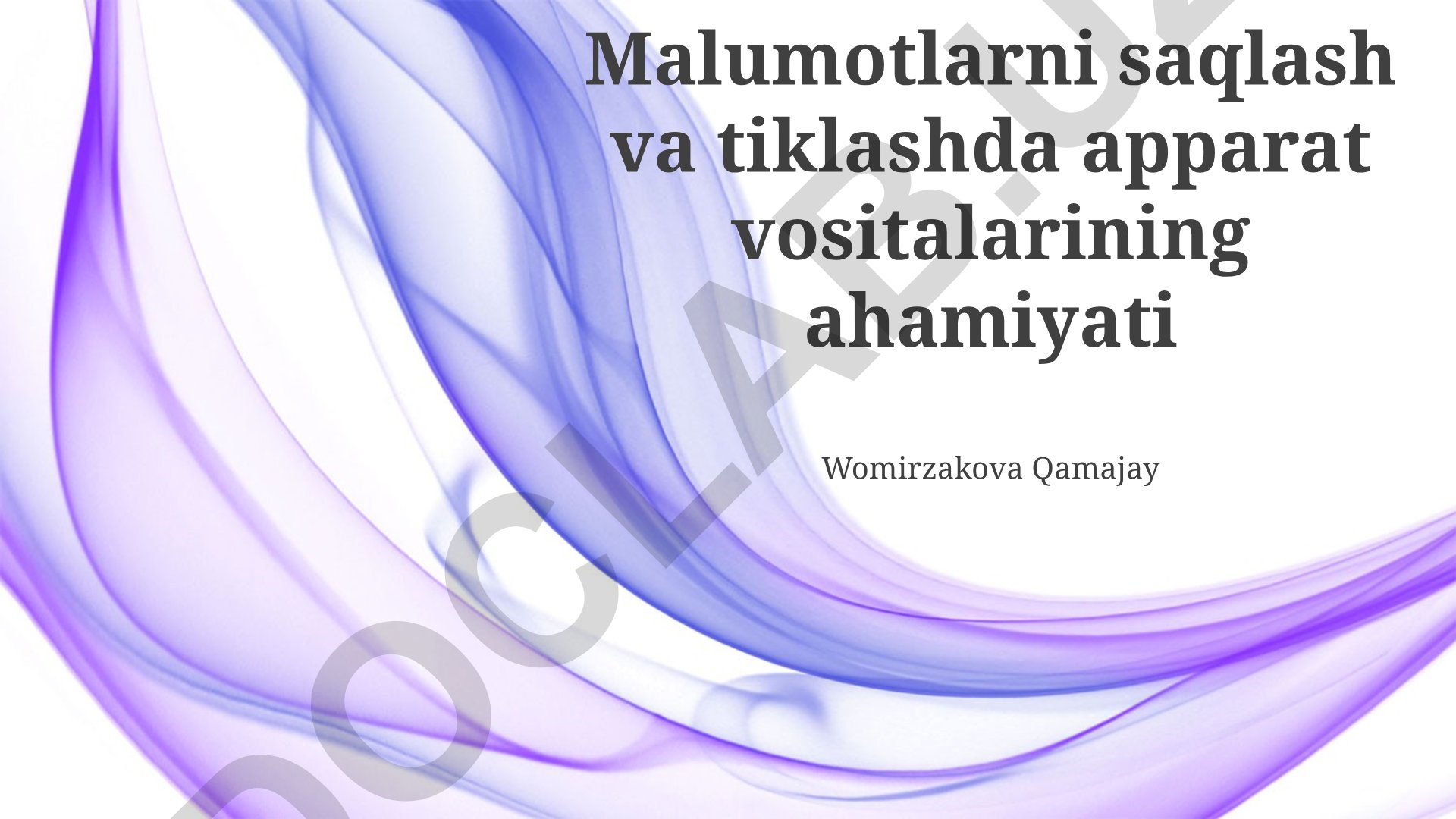 Ma'lumotlarni saqlash va tiklashda apparat vositalarining ahamiyati