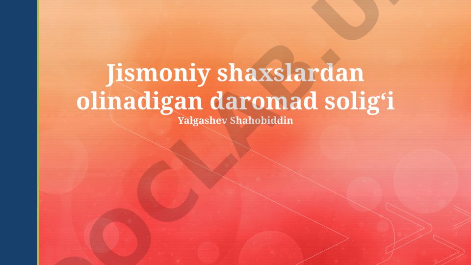 Jismoniy shaxslardan olinadigan daromad solig'i