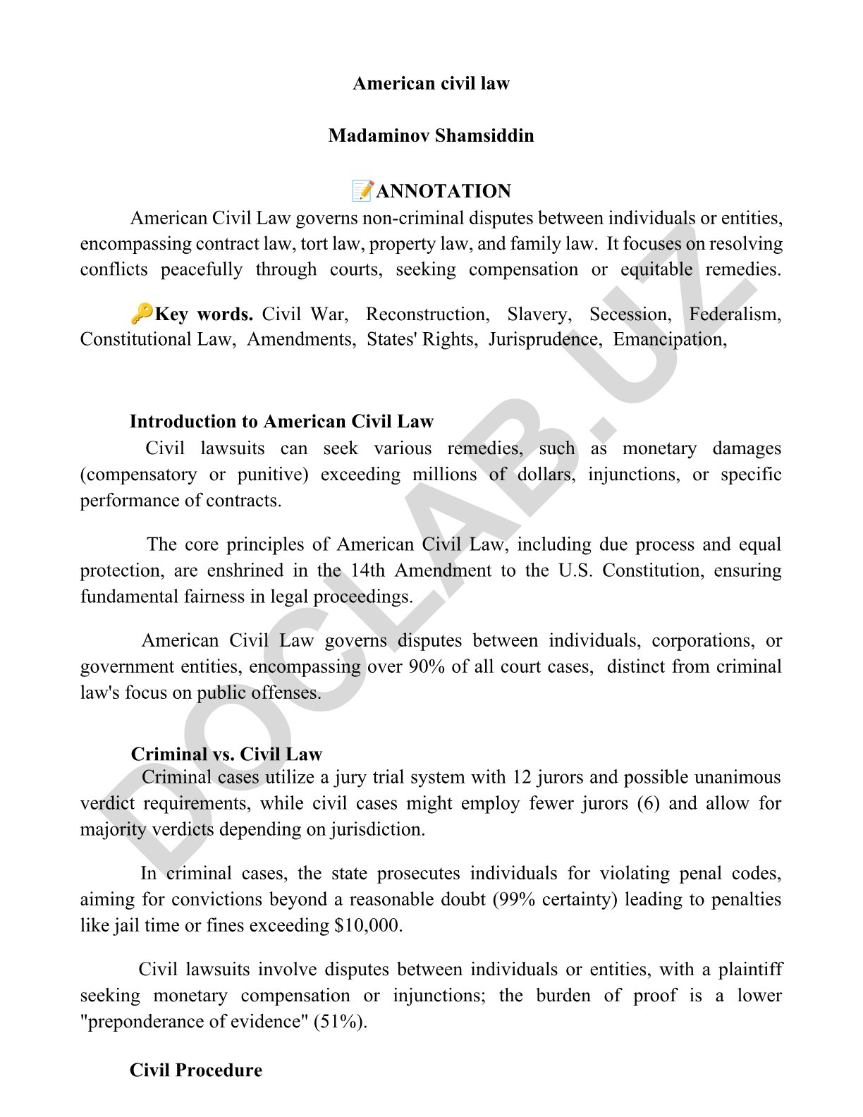American Civil Law