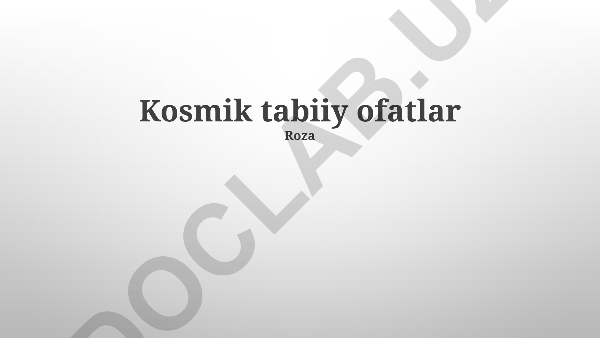 Kosmik tabiiy ofatlar: tahdidlar, ta'sirlar va himoya strategiyalari