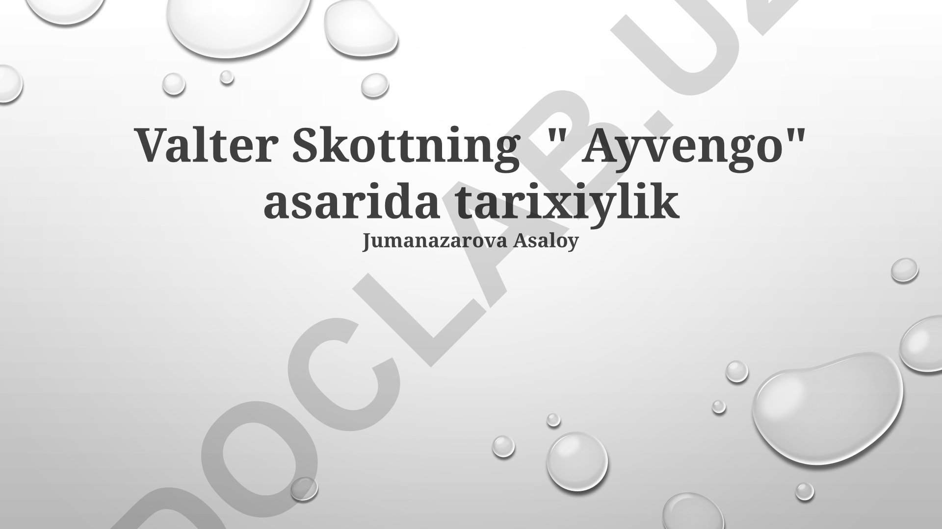 Valter Skottning "Ayvengo" asarida tarixiylik