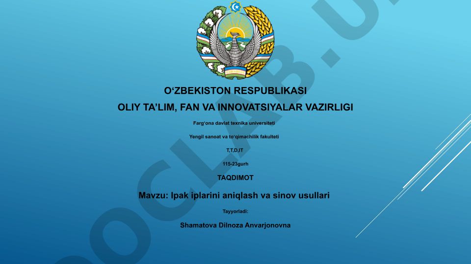 Ipak iplarini aniqlash va sinov usullari