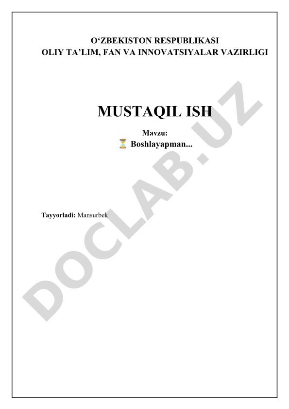 Boshlanish tushunchasini chuqur o'rganish