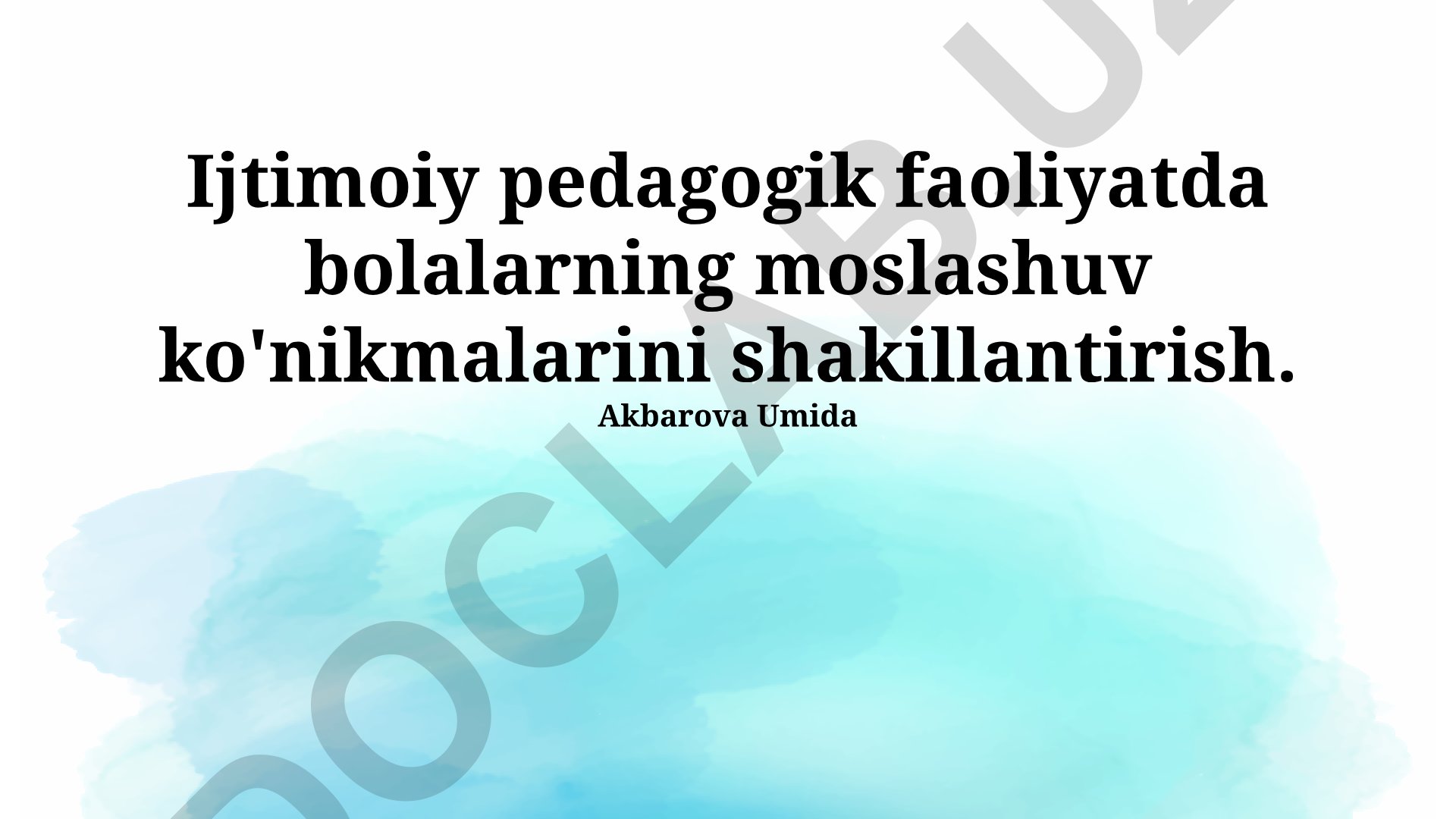 Ijtimoiy-pedagogik faoliyatda bolalarning moslashuv ko'nikmalarini shakillantirish