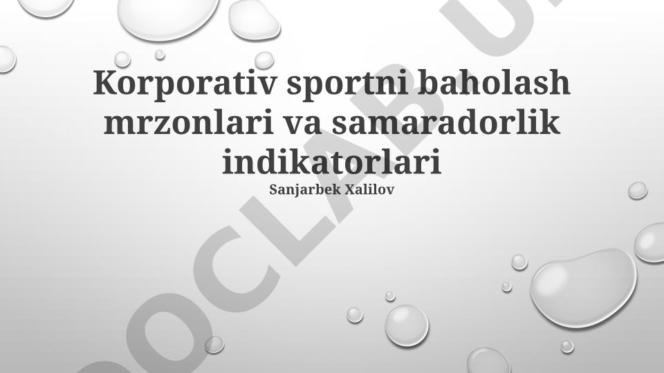 Korporativ sportni baholash mezonlari va samaradorlik indikatorlari