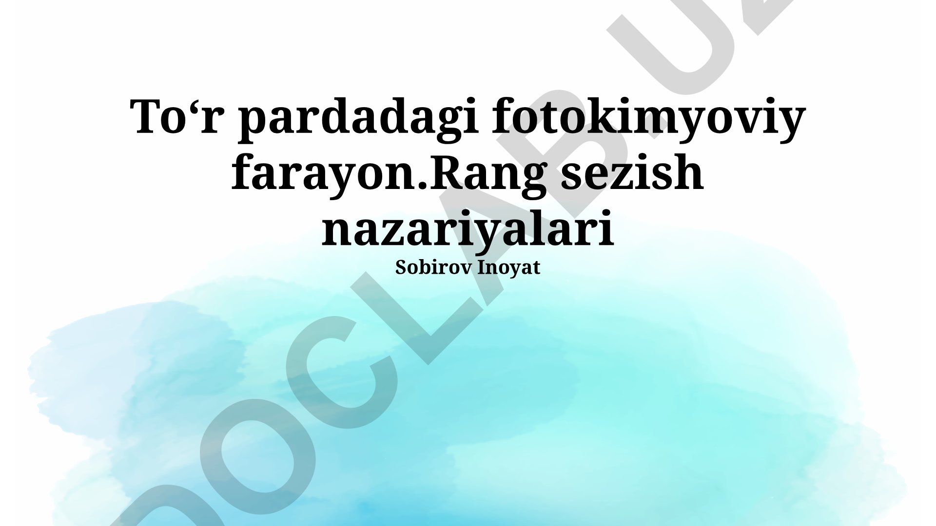 Rang sezish nazariyalari va fotokimyoviy jarayonlar