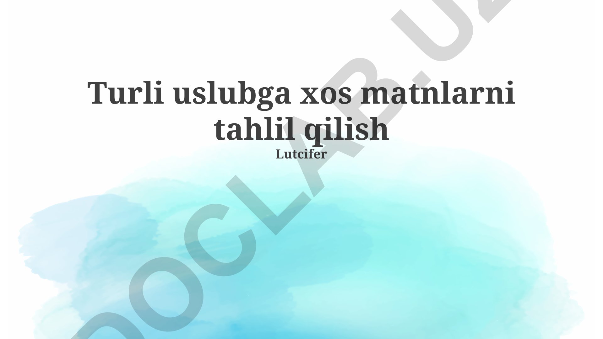 Turli uslubga xos matnlarni tahlil qilish