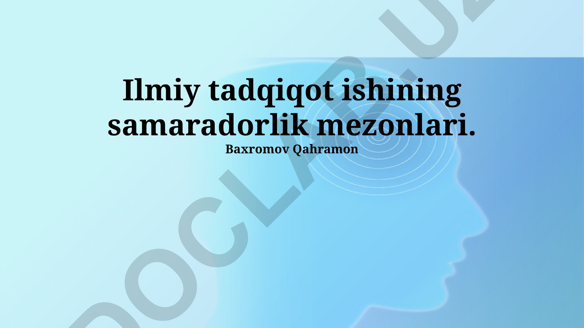 Ilmiy tadqiqot ishining samaradorlik mezonlari