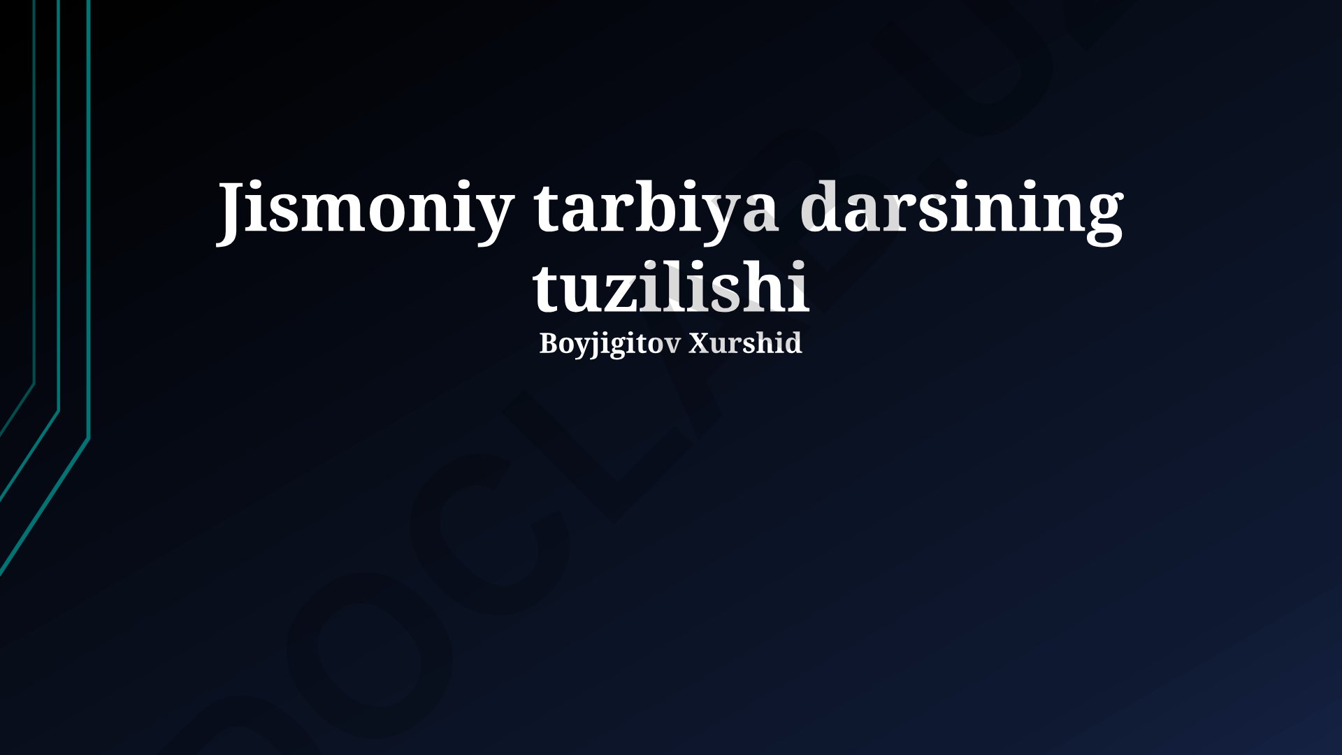 Jismoniy tarbiya darsining tuzilishi va samarali rejalashtirish