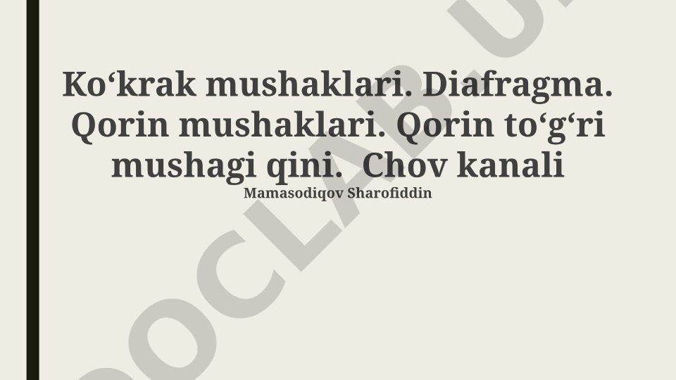 Ko'krak mushaklari, diafragma va qorin mushaklari: Anatomiya va klinik ahamiyati