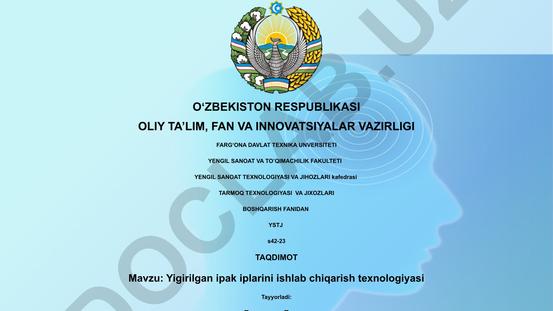 Yigirilgan ipak iplarini ishlab chiqarish texnologiyasi