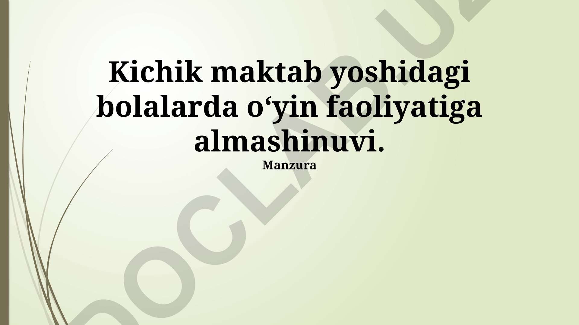 Kichik maktab yoshidagi bolalarda oʻyin faoliyatiga almashinuvi