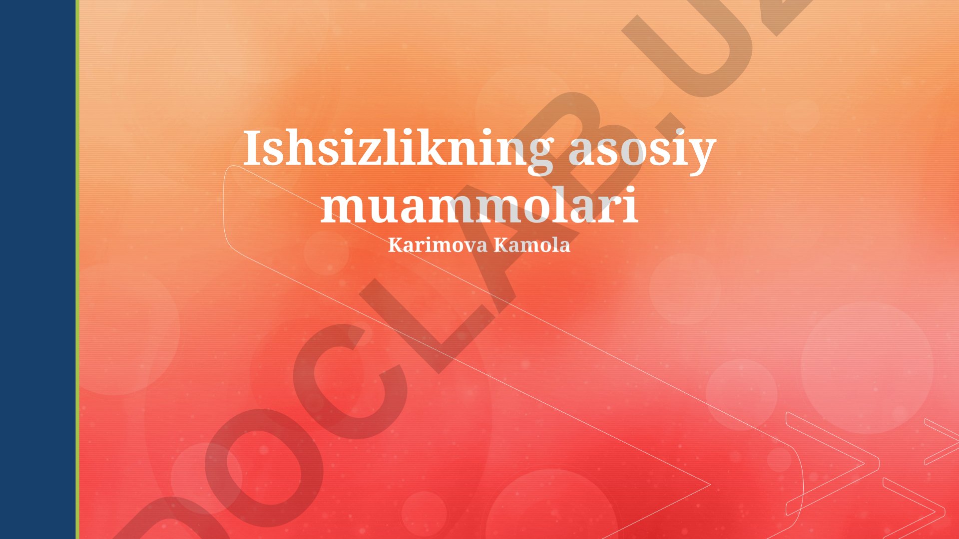 Ishsizlikning asosiy muammolari va oqibatlari