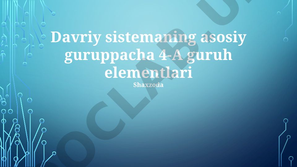 Davriy sistemaning 4-A guruh elementlari