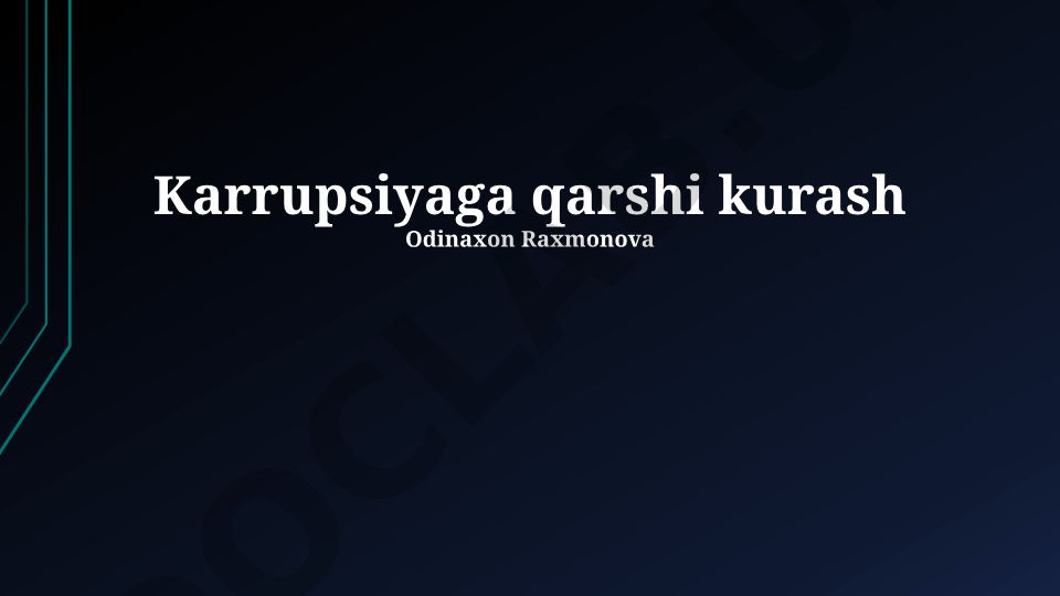 Korrupsiyaga qarshi kurash