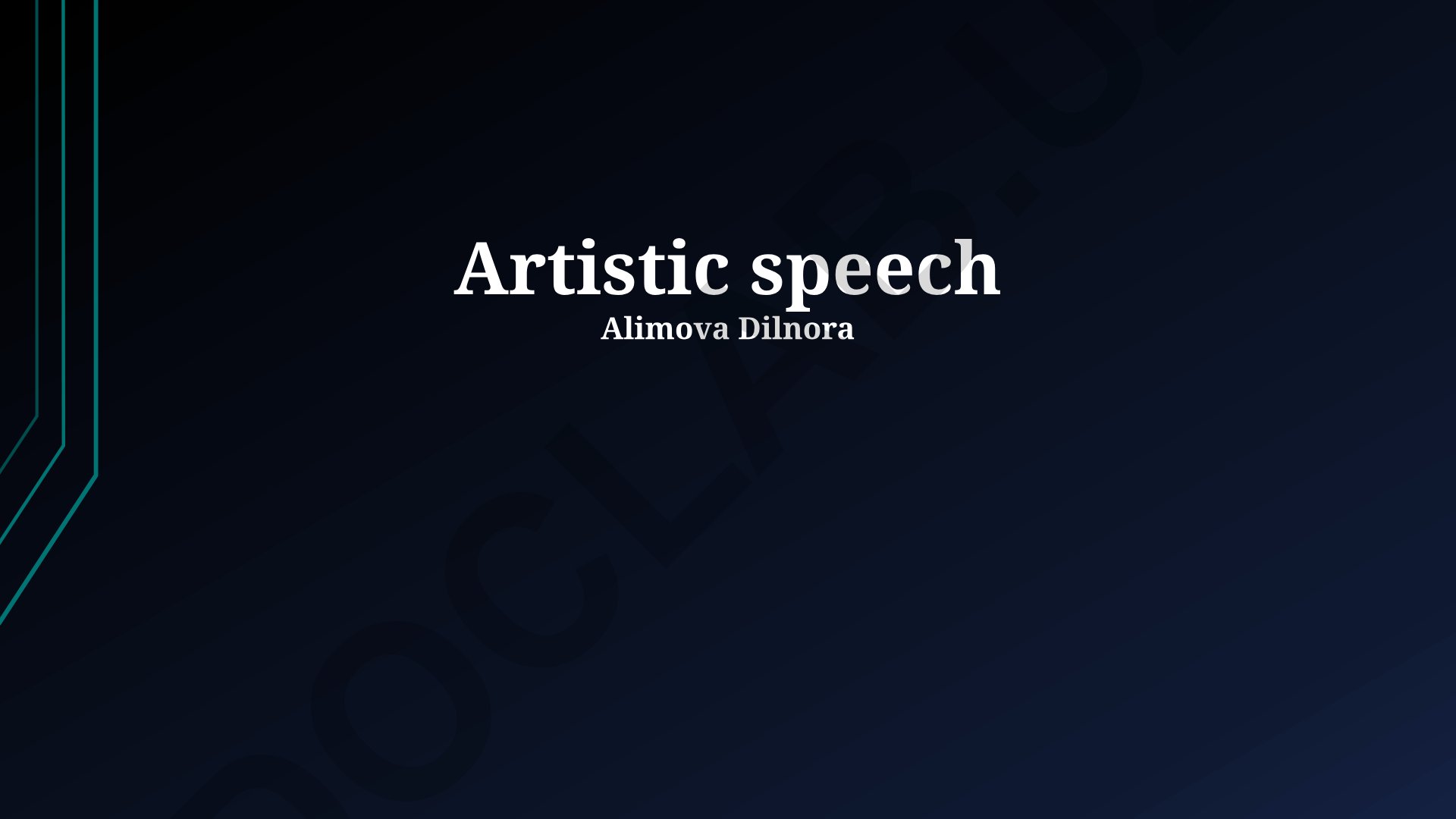 Artistic speech and translation process
