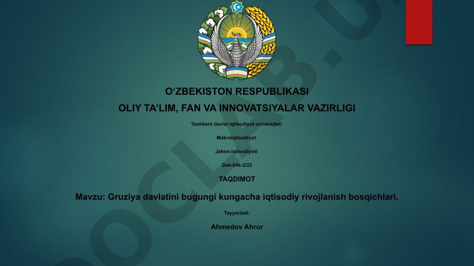 Gruziya davlatini bugungi kungacha iqtisodiy rivojlanish bosqichlari