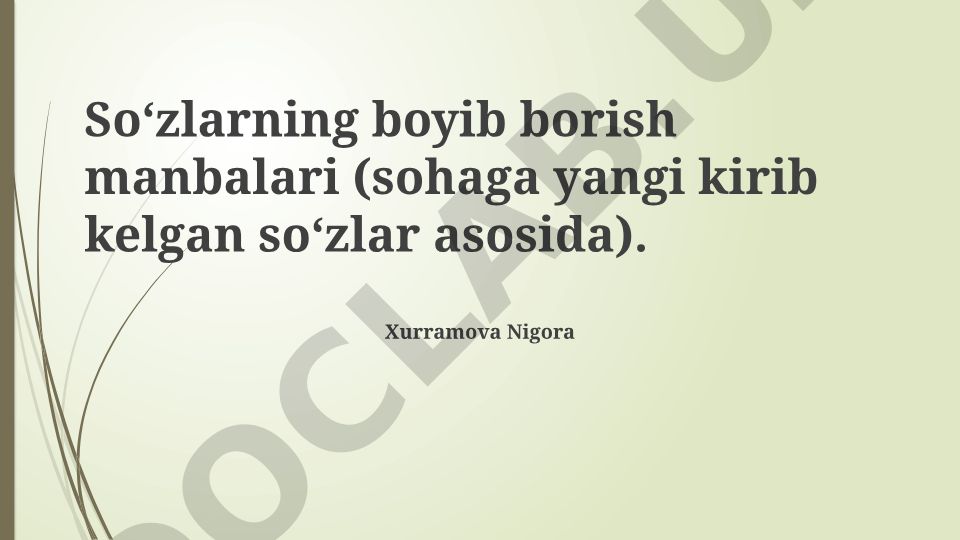 So'zlarning boyib borish manbalari va yangi so'zlarning kelib chiqishi