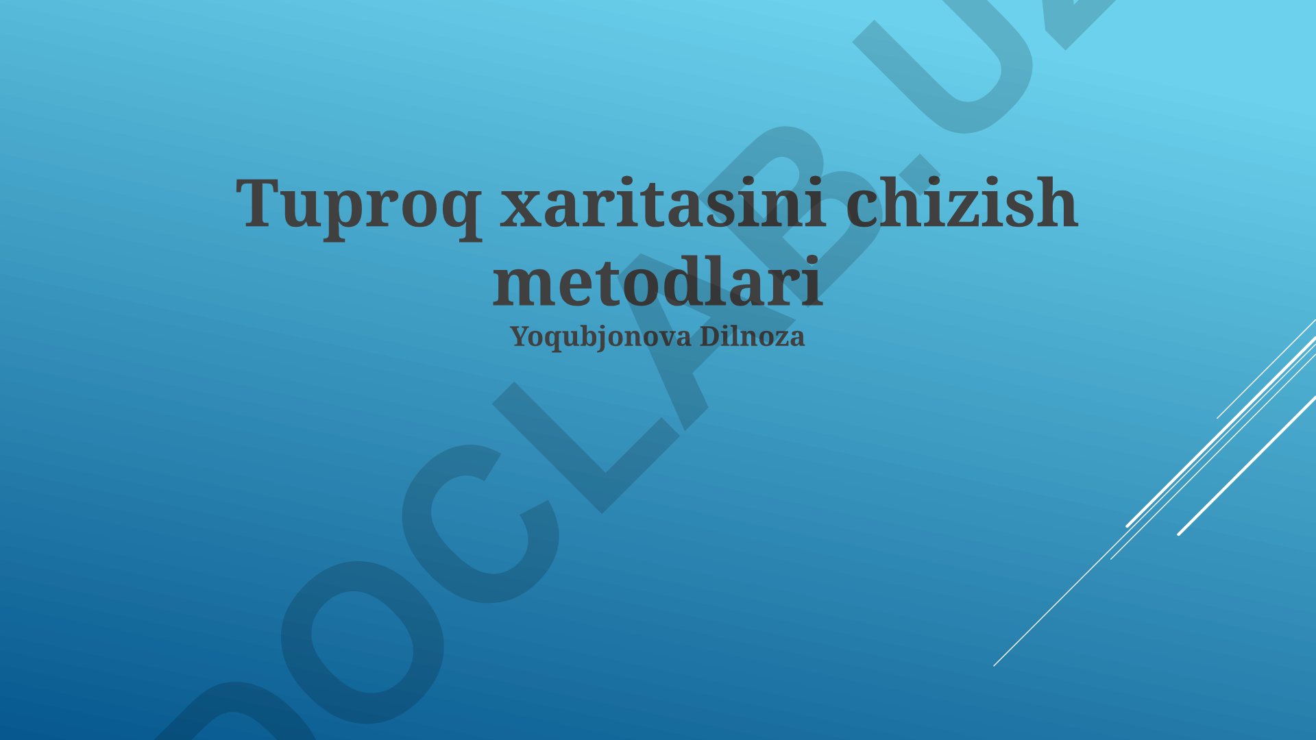 Tuproq xaritasini chizish metodlari