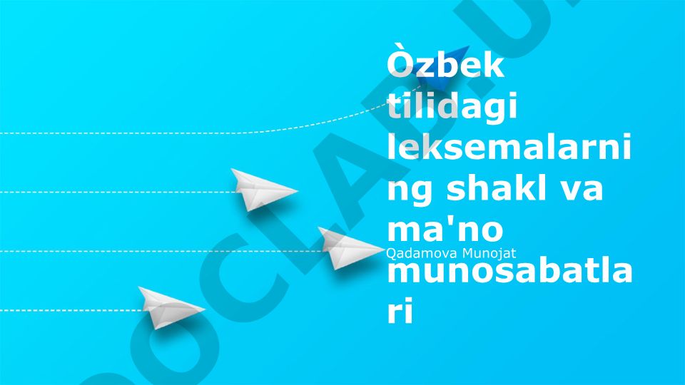 O'zbek tilidagi leksemalarning shakl va ma'no munosabatlari