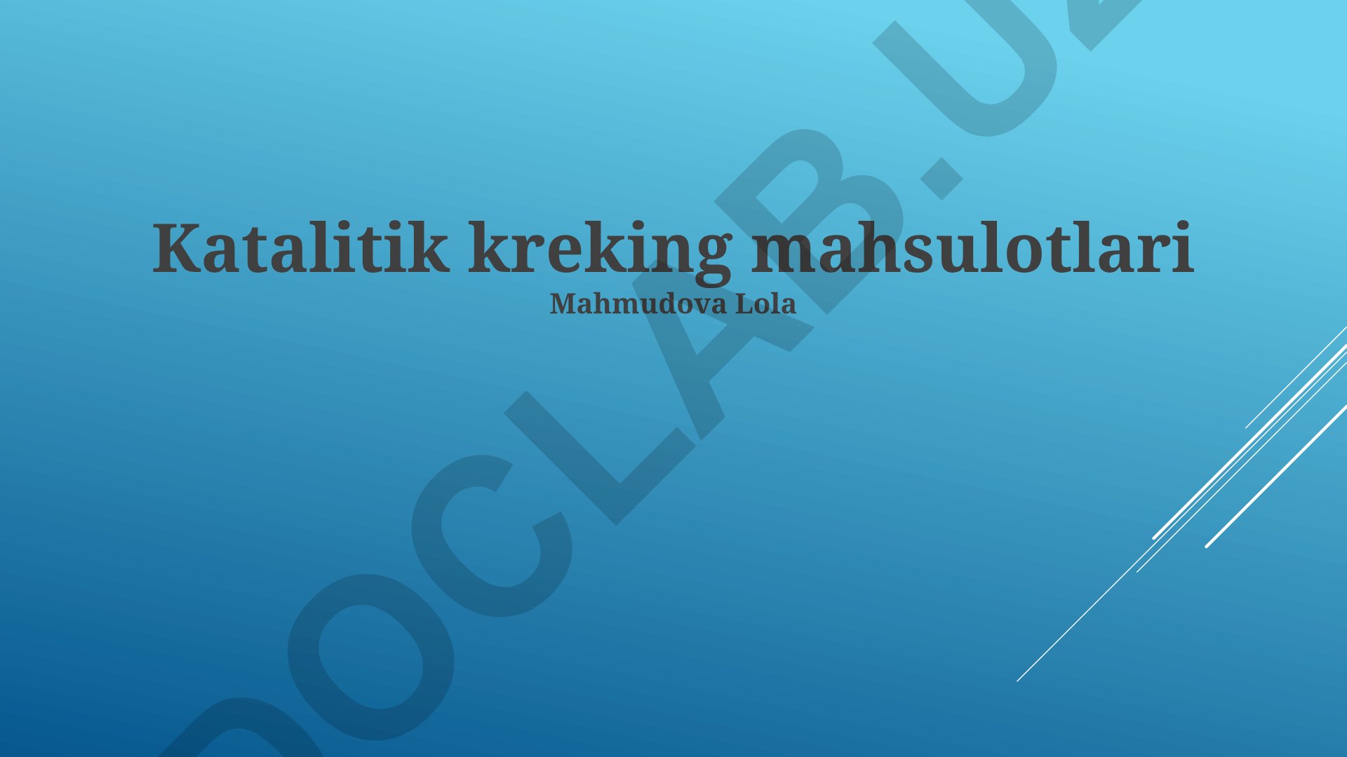 Katalitik kreking mahsulotlari: tarkibi, mexanizmi va qo'llanilishi